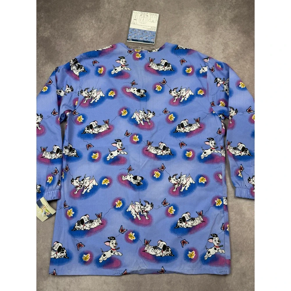 NWT VTG 2003 Disney X Barco Uniforms 101 Dalmatians Blue Scrub Jacket Size S USA - Picture 2 of 16